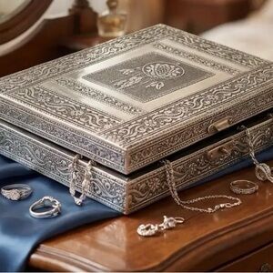 Ornate Silver Jewelry Box